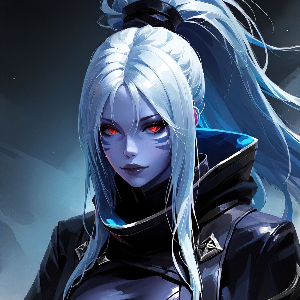 <lora:Drow Ranger Arcana Illustrious:.8> 1girl, DrowRanger, blue skin,  <lora:nhl-001-20:1> nhl-001, limited palette, realistic