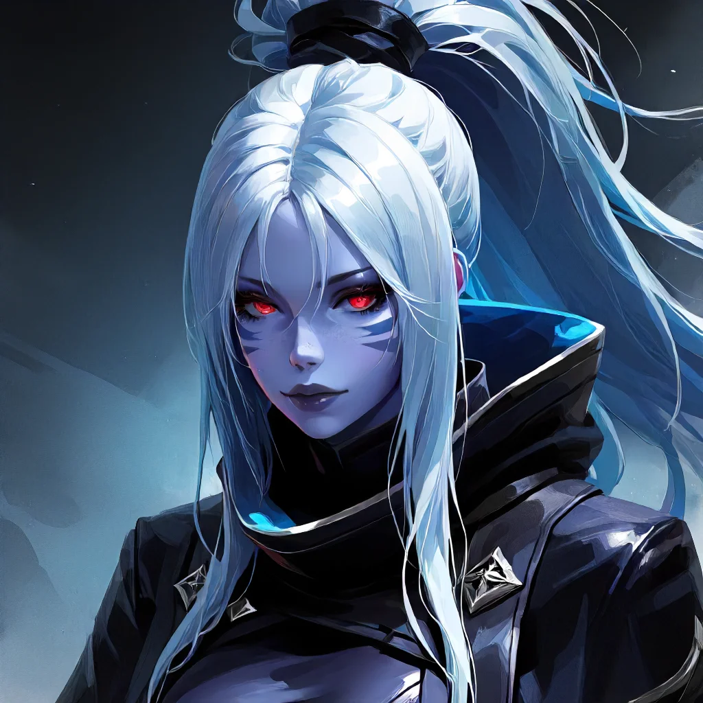 <lora:Drow Ranger Arcana Illustrious:.8> 1girl, DrowRanger, blue skin, <lora:nhl-001-20:1> nhl-001, limited palette, realistic