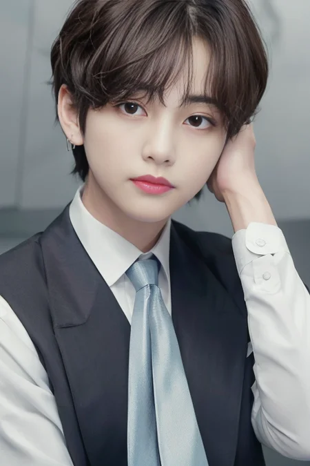 (best quality), (masterpiece), (high resolution), (intricate details), (photorealistic), (cinematic light) <lora:kboys:0.8>
solo, necktie, earrings, jewelry, shirt, black background, short hair, blonde hair, looking at viewer, collared shirt, white shirt, realistic, blue necktie, simple background, upper body, red lips, closed mouth
short hair, parted lips, shirt, white shirt, black hair, realistic, upper body, jacket, portrait, lips, looking away, brown hair, black eyes
male focus, looking at viewer, mole, formal, simple background, lips, suit, black eyes, freckles, grey background, portrait, short hair
looking at viewer, lips, short sleeves, short hair, black eyes, closed mouth, black hair, hand on own head, upper body, bangs