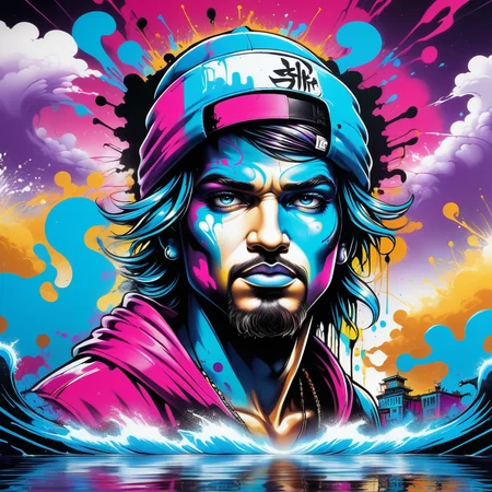 Jed-Gr4ff1t1, masterpiece, crunch, Seapunk Art, Movie concept art, <lora:GraffitiStyle-000003:0.7>, luxury, highly contrasted, dynamic dramatic beautiful full taking, best, atmosphere, deep aesthetic, ambient light, very, beautiful, complex, positive emotional
