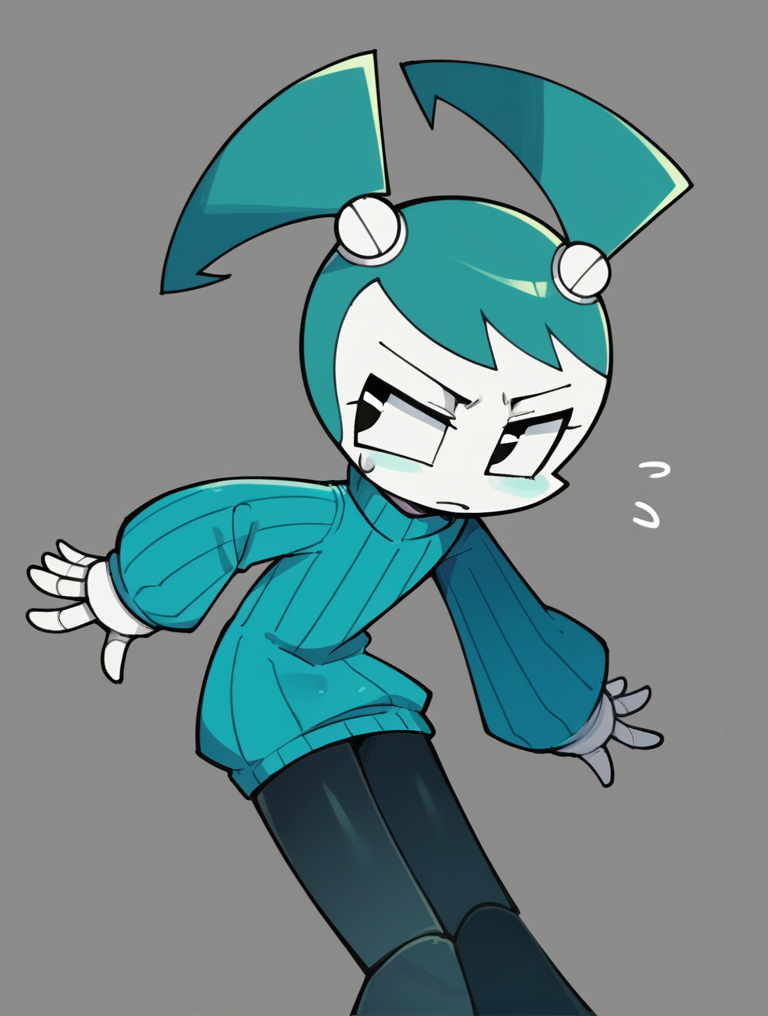 score_9, score_8_up, score_7_up, score_6_up, score_5_up, score_4_up, source_anime, BREAK
(1girl, solo:1.2), simple background, <lora:XJ-9:0.8> xj9, robot girl, black eyes, aqua hair, sweaterdress, turtleneck, ribbed sweater, oversized sweater, blue sweater, pantyhose,