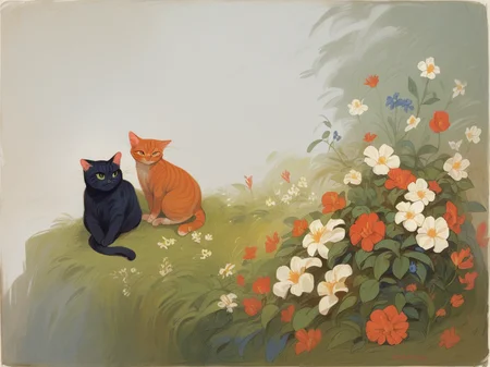 score_9, score_8_up, score_7_up, score_6_up,<lora:c4rll4rXLP:1> c4rll4r, cat, flower