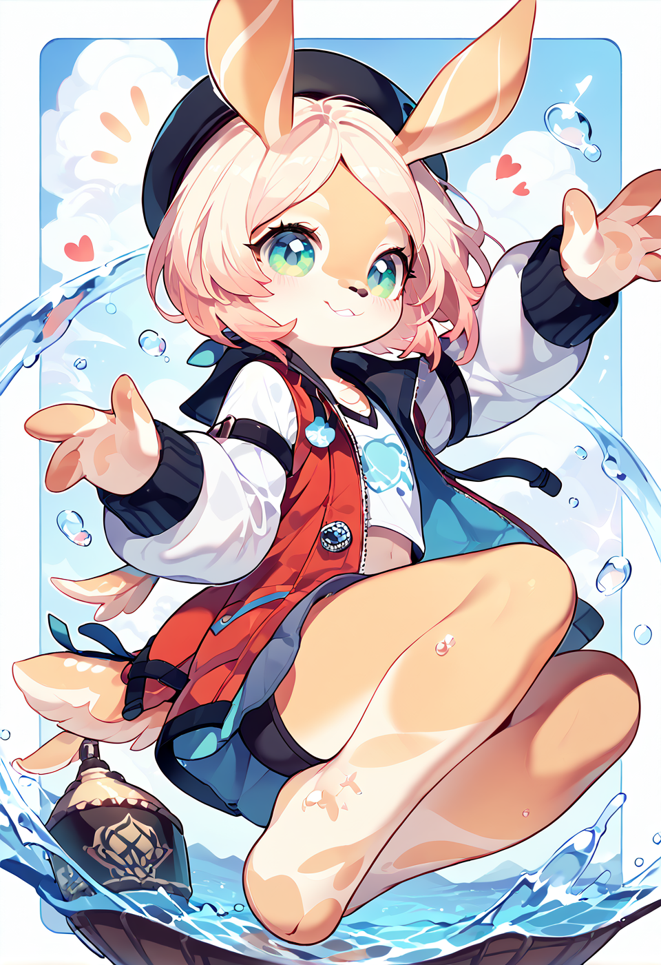 score_9, score_8_up, score_7_up, source_furry, melusine, 1 female, <lora:cervina-guy-PONYv1:1>, outline style, minimalistic style, <lora:MelusineV4SDXL:1>, cute, clothed, water