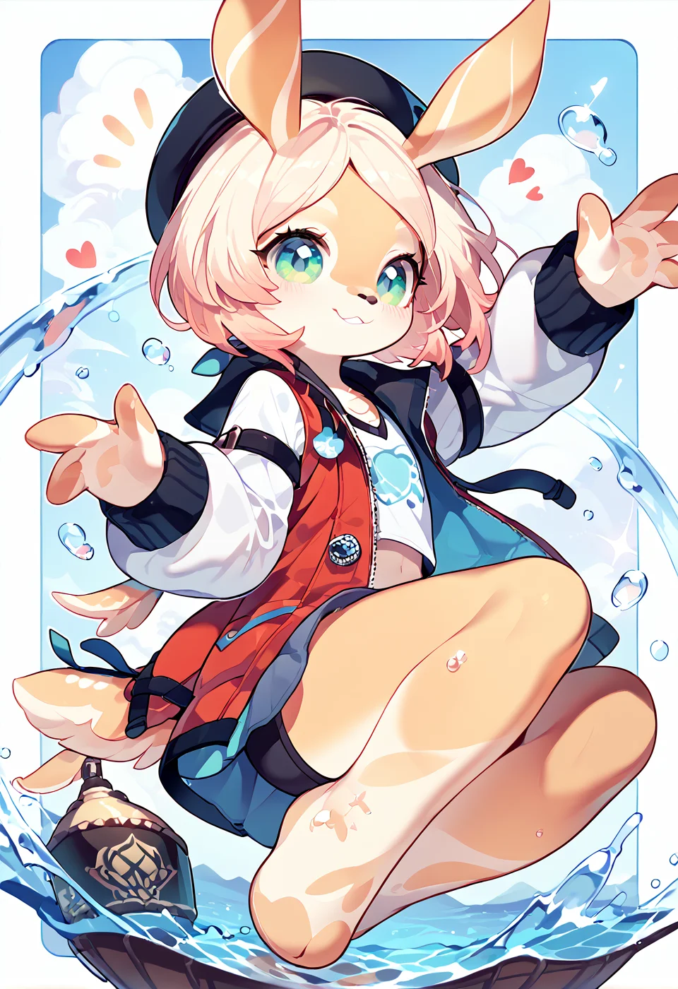 score_9, score_8_up, score_7_up, source_furry, melusine, 1 female, <lora:cervina-guy-PONYv1:1>, outline style, minimalistic style, <lora:MelusineV4SDXL:1>, cute, clothed, water