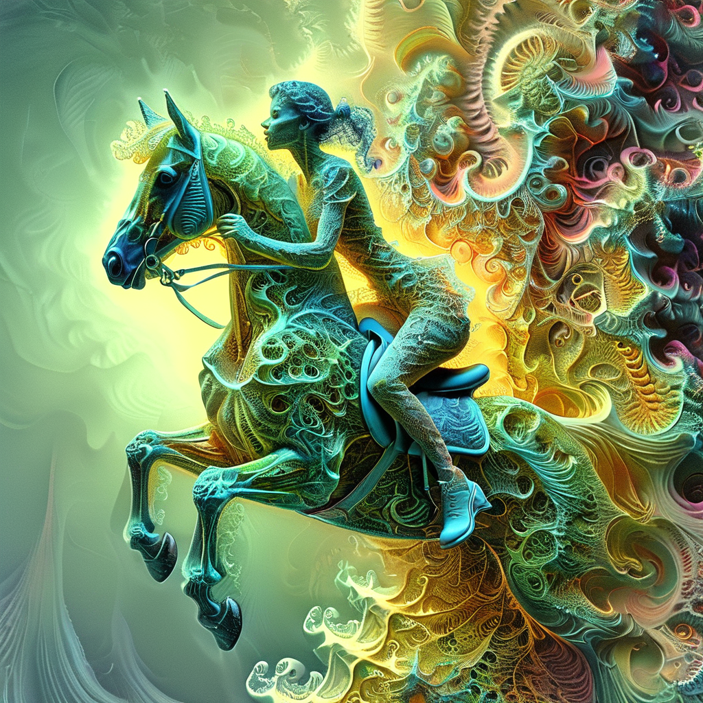 fractalex  girl on a horsee<lora:fractalex:1>