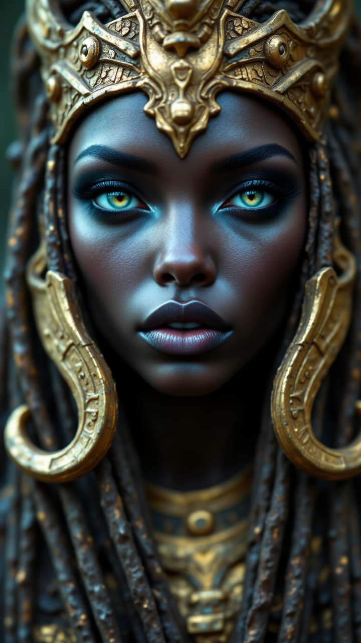 portrait, close up of a Female Sphinx, epic, Large Head, Lustful, stylized, sexy, heroic, aidmafluxpro1.1