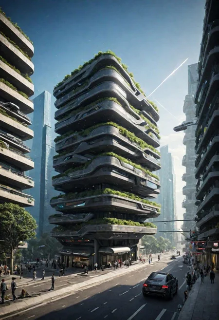 (The imagination of future cities, future buildings, future streets, future vehicles, future mass transportation, future pedestrians:1.3),
Futurism style, rich light and shadow, scifi, realistic,
(dark fantasy style:1.1),(creeping fog:0.9),
(white and dark gray colors:1.1), (harmonious colors:1.0),
[:traffic|windows|railing|stair|balcony|terrace|crowd|Sidewalk|vehicle|trees|equipment| detailed signal_details:0.7], [:marble|granite|lbrick|tile|metal|concrete|glass|foliage_material texture:0.7], 
(real landscape:1.1), (blurred background:1.0), 
(buildings|BREAK|trees|BREAK|Crowd|buildings|BREAK|trees|BREAK|Crowd|buildings|BREAK|trees|BREAK|Crowd:0.5), [(background, more_details:0.3), (more_details:0.6), (more_details:0.9), (more_details:1.2):0.65],
easynegative, BadDream, great lighting, clear, xtower