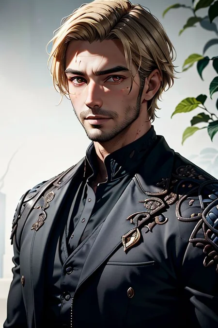 Master piece, highest quality, highest possible OverallDetail, semirealistic, red eyes,
Create an elder of a cultivator sect.
The character looks like he is in his late twenties or early thirties. He is handsome.
He has blond shoulder-length shaggy hair.
His eyes are darkblue. Detailed face. .