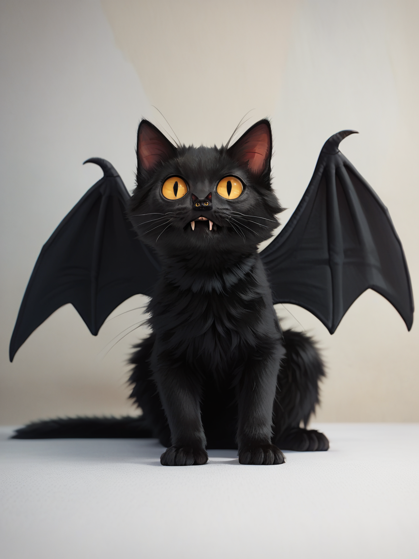score_9, score_8_up, score_7_up, score_6_up, score_5_up,  <lora:catbatXLP:1> catbat, no humans, animal focus, black cat, bat wings
