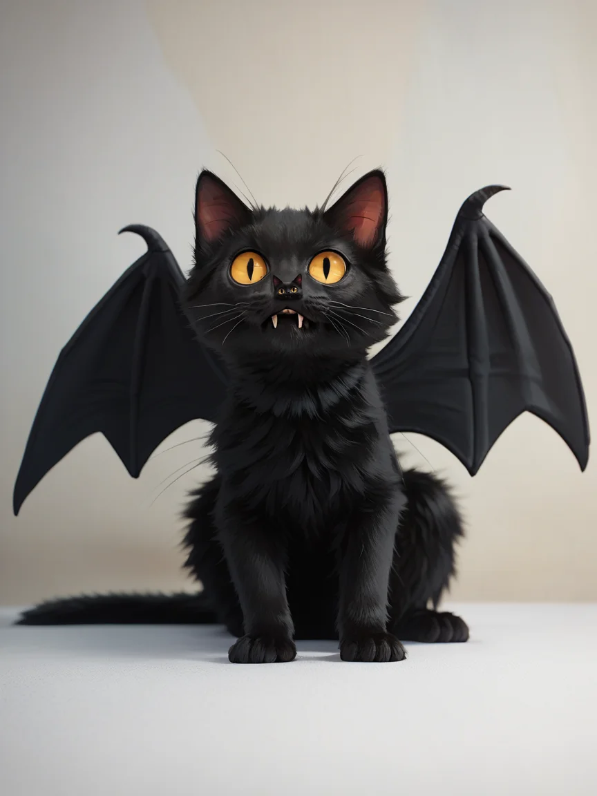score_9, score_8_up, score_7_up, score_6_up, score_5_up, <lora:catbatXLP:1> catbat, no humans, animal focus, black cat, bat wings