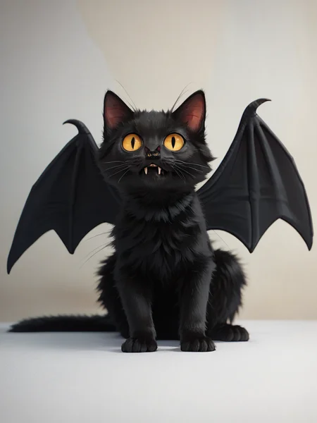 score_9, score_8_up, score_7_up, score_6_up, score_5_up, <lora:catbatXLP:1> catbat, no humans, animal focus, black cat, bat wings