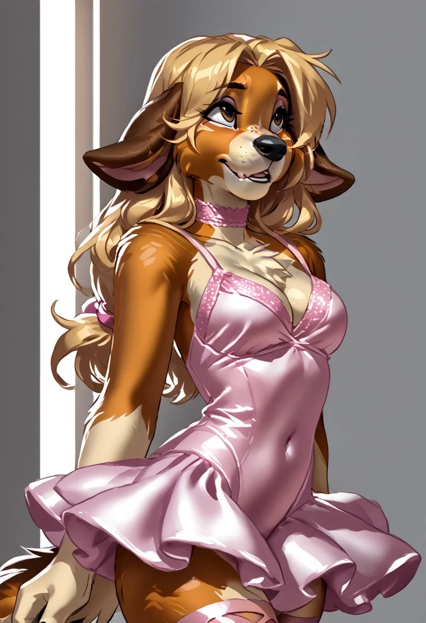 score_9, score_8_up, score_7_up, (by kittydee:1.5), (by jailbird:1.5), (by zummeng:1.5), masterpiece, best quality,
(Furry Art: Anthro: Basset Hound:1.5), 1girl, expressive eyes, feminine eyes, perfect face, feminine face, dog, canine, multicolored fur, white fur, brown fur, black fur, droppy long dog ears, floppy ears, blonde hair, pigtail hair, medium breasts, ballerina outfit,