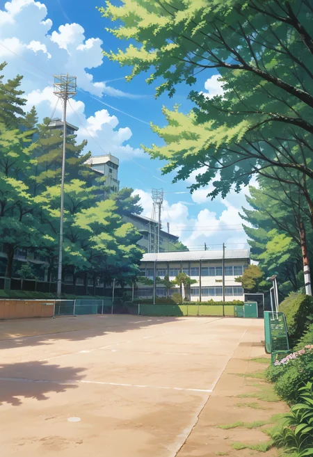 score_9, score_8_up, score_7_up, rating_safe, masterpiece, best quality, absurdres, unity 8k wallpaper, official art, official style, source_anime, uncensored, game cg, megami magazine,
koutei, scenery, outdoors, tree, sky, building, japan, power lines, utility pole, fence, blue sky, day, lamppost, cloud
<lora:gakkou_ground_PONY_V1:1>