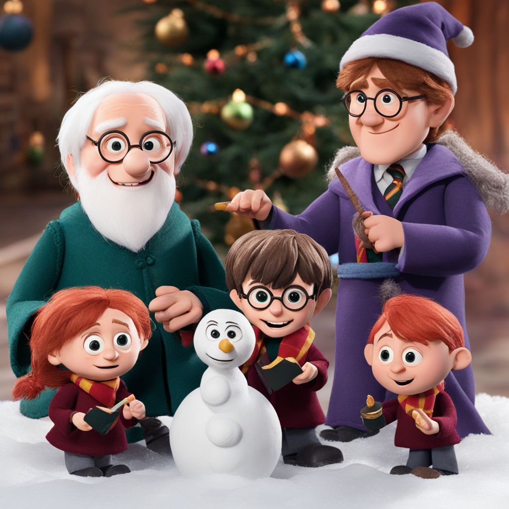 Harry potter and the holiday spirit ClaymationX  <lora:SDXL-ClaymationX-Lora-000002:0.8>