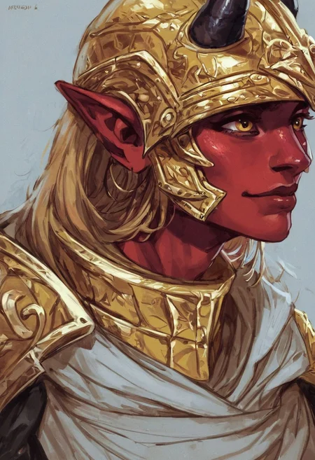(score_9, score_8_up:1.1), score_7_up, rating_safe, 1girl, a gorgeous high elf mage, altmer, (alien yellow skin), (alien golden skin), tall and feminine, magical elf very large yellow eyes, long yellow golden hair, supermodel look with pronounced sharp cheekbones and narrow sharp long chin. ((golden battlemage armor with open-face helmet)). Dynamic and playful pose, <lora:EdobESO_XL_v1.0:0.95>, high elf, skyrim altmer, <lora:1dkXLP:0.25>, <lora:add-detail-xl:0.3> <lora:RELSM_v1:0.4>, <lora:SDXLHighDetail_v5:0.3> Painstaking Attention To Details, <lora:fantasy_world_pony:0.7>, orc red skin, horns
