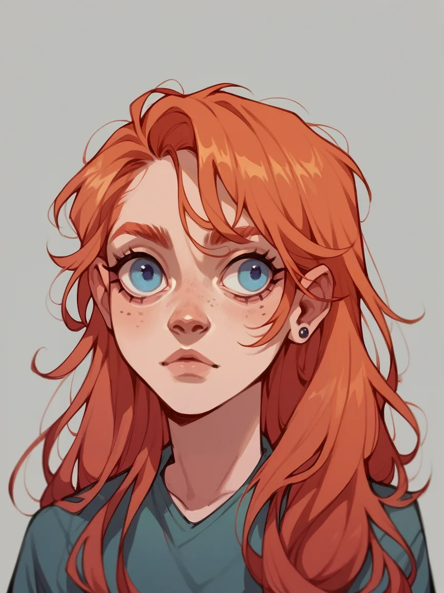 score_9, score_8_up, score_7_up, score_6_up, score_5_up, <lora:tamaytkaXLP:1> tamaytka, 1girl, long hair, blue eyes, ginger