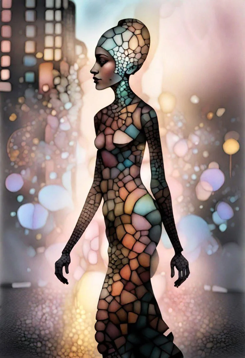 a woman walking down the street