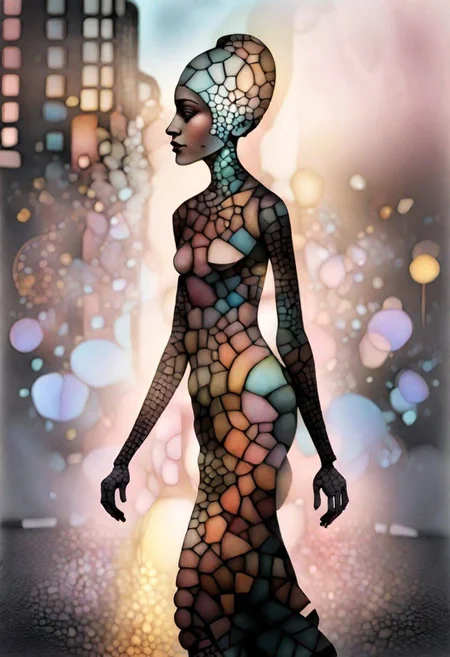 a woman walking down the street