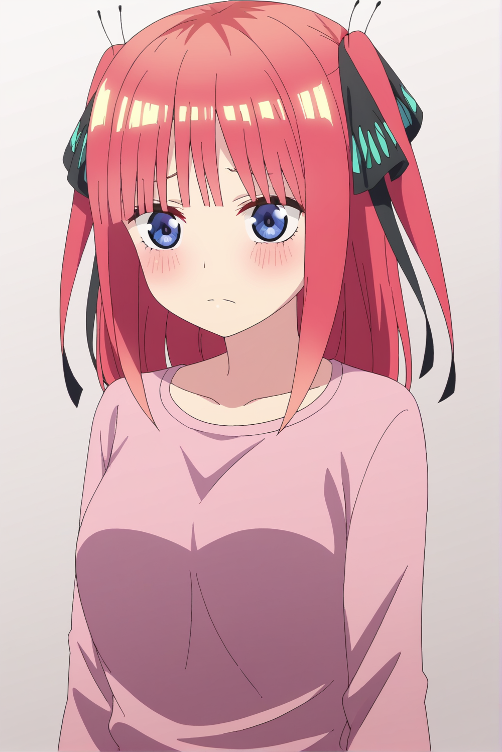 <lora:Nino_Nakano:0.8>,  Nino Nakano, white background, upper body