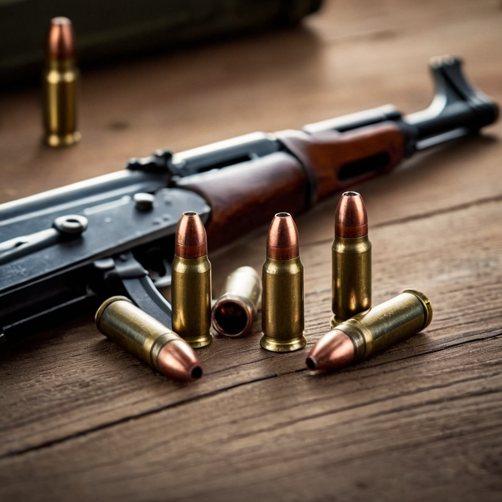 cinematic film still of  <lora:AK-47:1.5>
AK-47 a rifle and a bunch of bullet shells on a wooden table perfection, shallow depth of field, vignette, highly detailed, high budget, bokeh, cinemascope, moody, epic, gorgeous, film grain, grainy