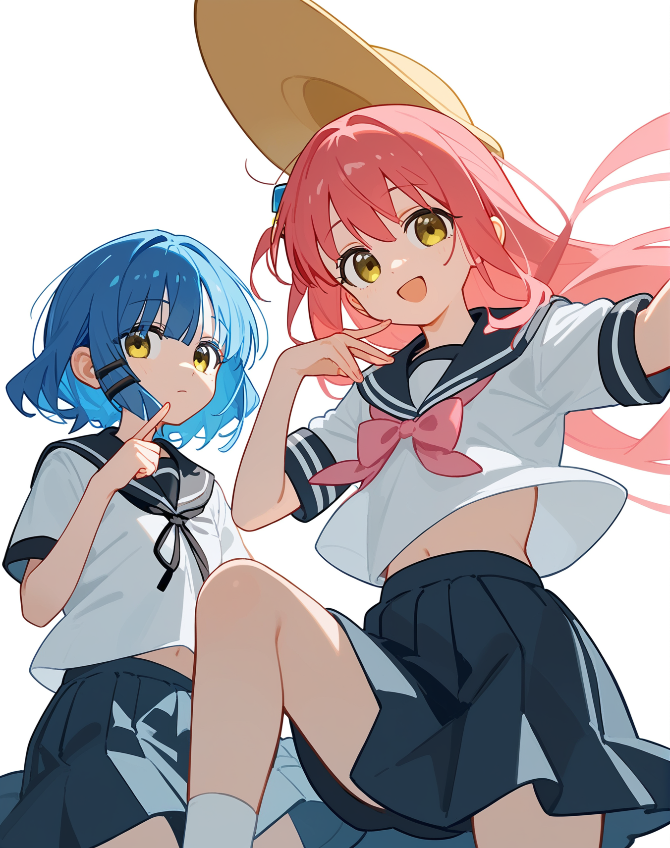 (score_9,score_8_up,score_7_up),<lora:bocchi_the_rock_pony:0.7>,multiple_girls,bocchi_the_rock!,gotoh_hitori,ijichi_nijika,kita_ikuyo,yamada_ryo,shuka_high_school_uniform,simple_background,