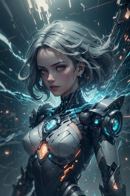 soothing tones, muted colors, high contrast, (hyperrealism, soft light, sharp), <lora:detail_slider_v4:0.8>,
<lora:GoodHands-beta2:0.8>,
1 girl, adult  woman,  dark brown eyes, silver quiff hair, ombre, 
 solo,  upper body, looking down, detailed background, detailed face, (<lora:NodesTech:0.6>, data-space,  NodesTech theme:1.1),   glass-cyborg, (made of glass:1.1),    champion, glass armor, mosaic, arcane,  magical patterns, mystic power, floating particles, crackling electricity, reflections, intense heat, storm in background, cinematic atmosphere,