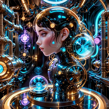 3D render of a highly detailed surreal airbrushed art of dopamine flowing a sci-fi baroque concept design of anatomically correct 18yo girl full body device with terrarium, steampunk, intricate details, scientific, hyper detailed, photorealistic --beta --upbeta --upbeta, ambient lighting, art by ilya kuvshinov, artgerm, Alphonse mucha, and Greg Rutkowski