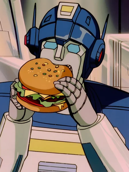transformers eating hamburger, hamburger
score_8_up <lora:Transformers 86 FT-000005:1>