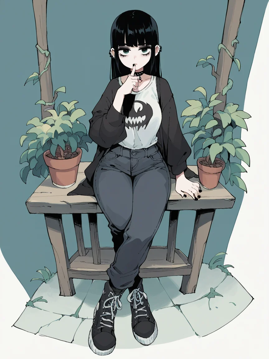 source_anime, score_9, score_8_up, score_7_up, score_6_up, score_5_up,  <lora:4m00lXLP:1> 4m00l, 1girl, goth, curvy,
