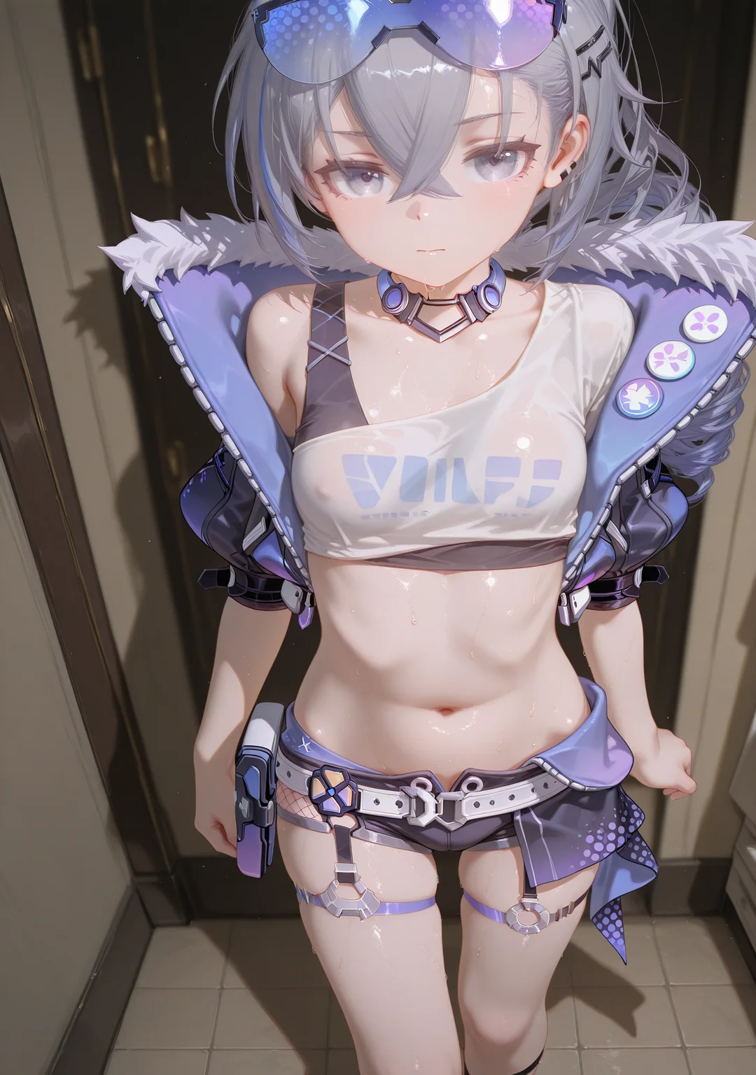 masterpiece,best quality,amazing quality,
1girl,solo,looking at viewer,silver wolf \(honkai: star rail\),standing,<lora:cunnyfunkystyle:1>,cunnyfunkystyle,