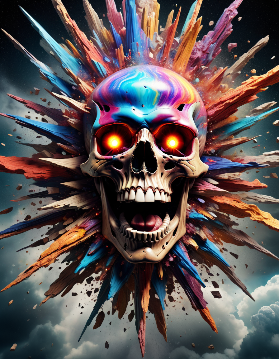 absurd mental psychic explosion meahophontron of ral-vlntxplzn <lora:ral-vlntxplzn:0.4> realistic multicolor
