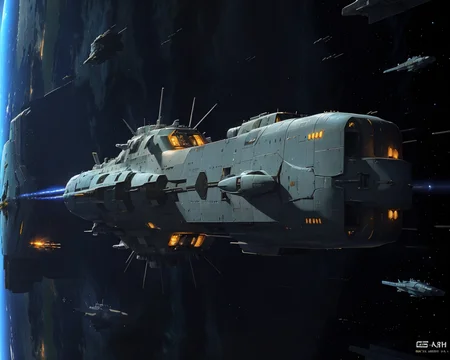 best quality,masterpiece,highly detailed,ultra-detailed,
(logh spacecraft, space_battleship look like science fiction , scifi :1.1) in orbit earth \(planet\), starry sky, nebula, beam,laser,glowing engin,
<lora:LOGH_FPA_V02:0.75>