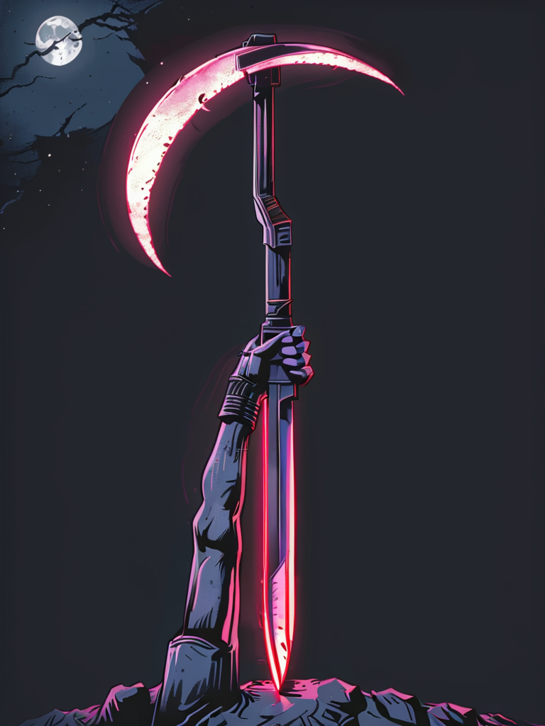 masterpiece,high resolution,<lora:retro-neon-xl-style:1>,
retro_neon, holding, moon, no humans, solo, weapon, crescent moon