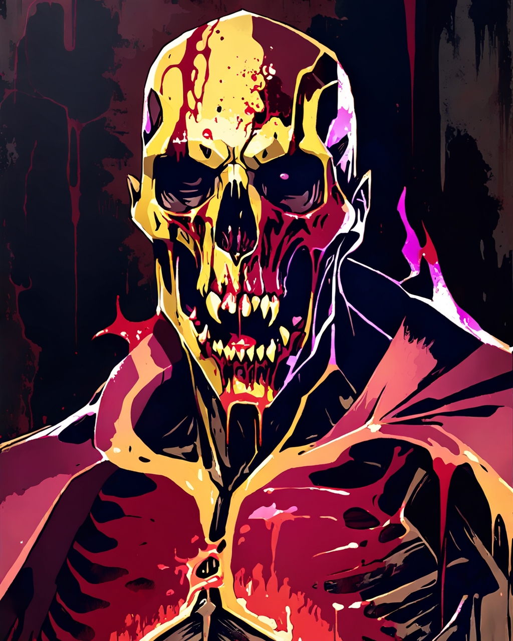 evil monster, bloody, melting flesh, masterpiece, 8k, finest details, best quality, ambient light, low contrast, soft shadows, imperfections, ambient light, dark cellar,  cptrt style <lora:cptrt-step00002000:0.9>