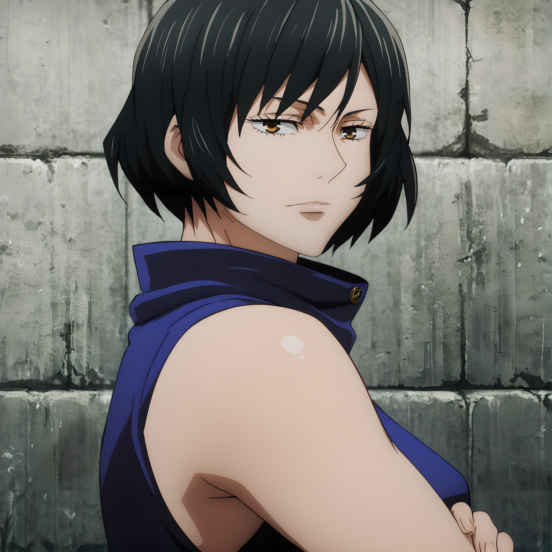 mai, solo, 1girl, short hair, black hair,dark brown eyes, looking at viewer, sleeveless, <lora:Mai_Zenin_-_Jujutsu_Kaisen:0.9>
BREAK
level_9, level_8_up, level_7_up, level_6_up, level_5_up, source_anime, masterpiece 
BREAK
outdoor background,  <lora:Jujutsu_Kaisen:0.7>