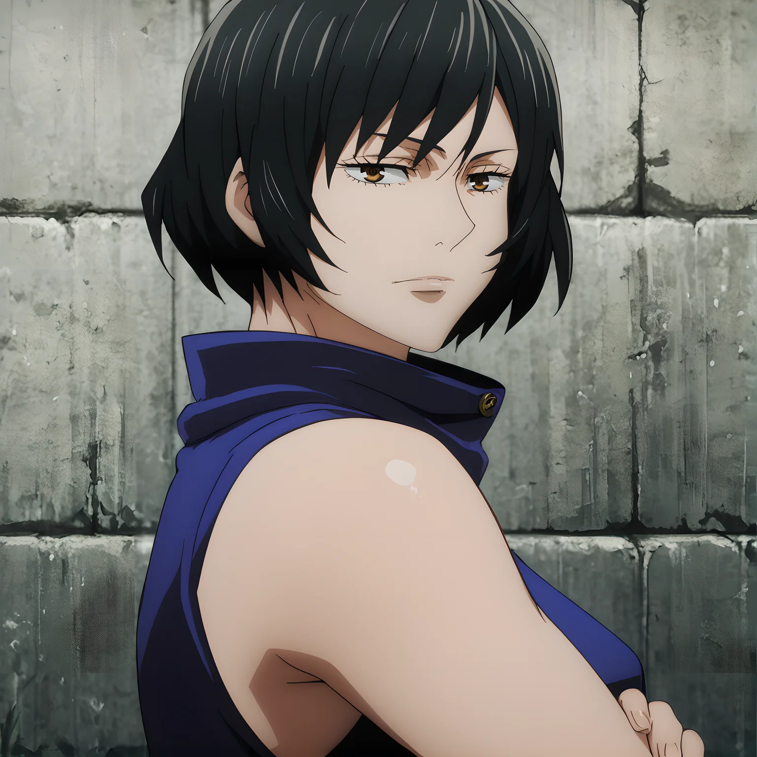 mai, solo, 1girl, short hair, black hair,dark brown eyes, looking at viewer, sleeveless, <lora:Mai_Zenin_-_Jujutsu_Kaisen:0.9>
BREAK
level_9, level_8_up, level_7_up, level_6_up, level_5_up, source_anime, masterpiece
BREAK
outdoor background, <lora:Jujutsu_Kaisen:0.7>