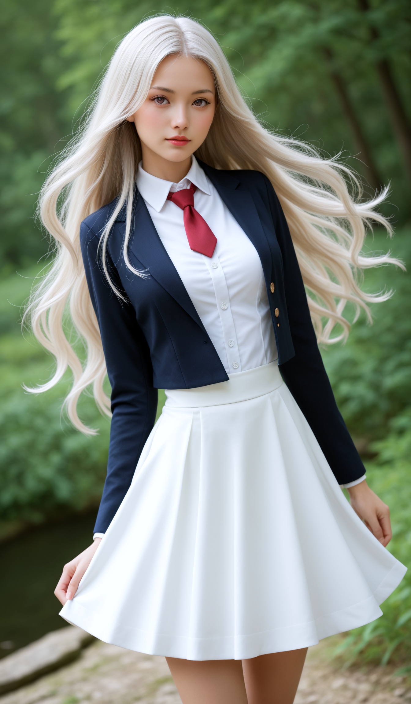 zPDXLrl,zPDXL2,(Hagino Yume,very long hair,wavy hair,white hair,floating hair,sidelocks,parted bangs,pink eyes,blue jacket,wing collar,open jacket,red necktie,white shirt,collared shirt,long sleeves,medium breasts,underbust,buttons,belt,high-waist skirt,white skirt,long skirt,black socks,loafers,),underwear,panty,presenting,asian,having sex,narrow waist,wide hips,sexy,fantasy,dreamlike,unreal,science fiction,charming,alluring,seductive,erotic,enchanting,cleavage,exposed,
shine,glowing,energy,(stochastic angle, stochastic pose,stochastic action),full_body,disgust,W-sitting,from front,flowers,messyvery long hair with bangs,wearing kimono,
(),(spectacular enchanting pearl, glimmery, sterling silver, reliability, gemstone treatment, exceptional, vintage revival, renaissance, nature and animals),(canyon, magical artefact),