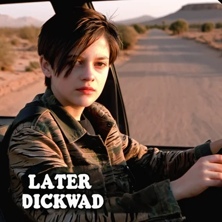 (text "LATER DICKWAD")
