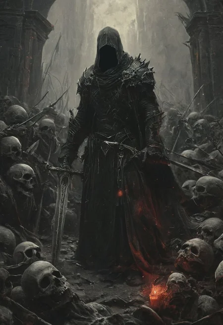 Completely Helm's fall absolutely nothing, pure black, detailed, but the Lord of the Rings of life are rising, FastNegativeV2, ral-dissolve,(James Ensor,Unica Zurn,Zdzislaw Beksinki:1.25), Skeletons,Weeping statues, Paranormal,Apparition, (Metallics:1.1), (Shape:1.1), (Monotyping:1.1), (Strobe light:1.2), Stone, Rhombus, ultra detailed, intricate, oil on canvas, dry brush, (surrealism:1.1), (disturbing:1.1) <lora:khorne:0.7> <lora:methurlant:0.5>
The king's guards fell like wheat before the scythe, their cries of alarm silenced by the swift and merciless blades of the assassin knights. In the heart of the fortress, they confronted the tyrant king himself, a figure wreathed in shadows and crowned with a crown of thorns.
(A fierce battle ensued, the clash of steel and the crackle of dark magic filling the air with a palpable sense of impending doom). Sirah's daggers danced like silver serpents, finding their mark with unerring accuracy, 
creating a hyperpunk scene with desaturated translucent DARK Red and beige details, colorful (polaroid:0.7) with vibrant colors, (vacations, high resolution:1.3), (small, selective focus, european film:1.2), (sexual advance:1.1), ,end of hopes ,silence, extremely detailed,dark,sad, easynegative, digital artwork by Beksinski, extremely detailed, dark, chiaroscuro, low-key,in the style of Kelly Slater ,style by Kelly Slater,closeup,digital artwork by Beksinski, style of Kelly Slate