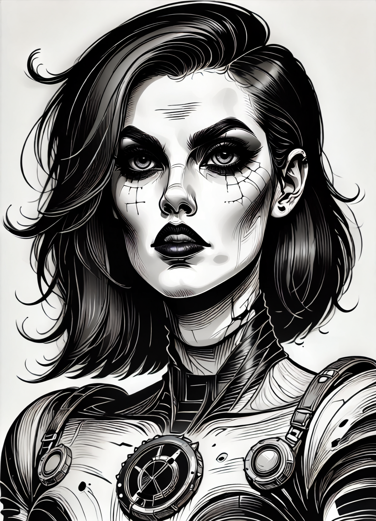 DonMS1mpl3Dr4w1ngXL,  score_9, score_8_up, score_7_up, score_6_up, simple lineart, female vespiform, sith inquisitor, stone-tipped javelin, rating_safe  <lora:DonMS1mpl3Dr4w1ngXL-pony_v1.1:1>