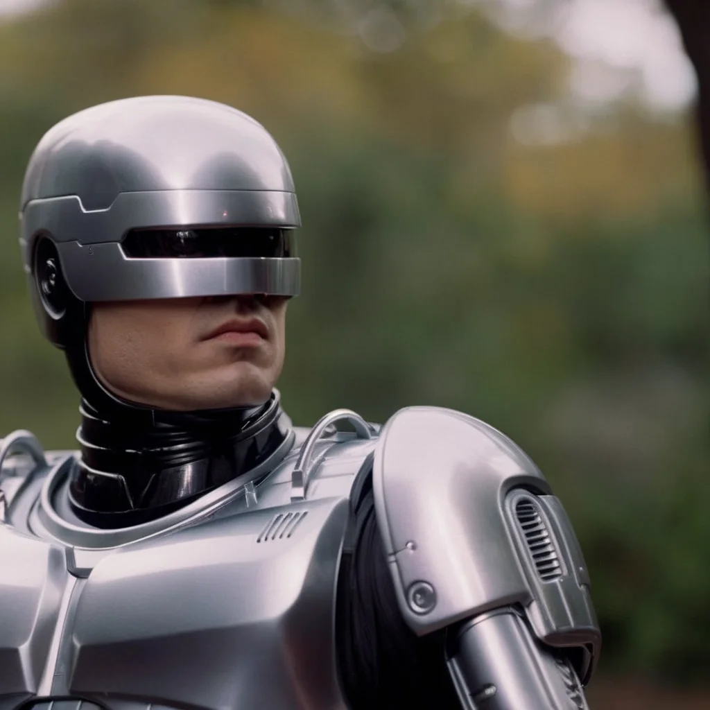 cinematic film still of <lora:RoboCop 1987:1>
RoboCop 1987 a bald human in a silver costume looking at something, shallow depth of field, vignette, highly detailed, high budget, bokeh, cinemascope, moody, epic, gorgeous, film grain, grainy