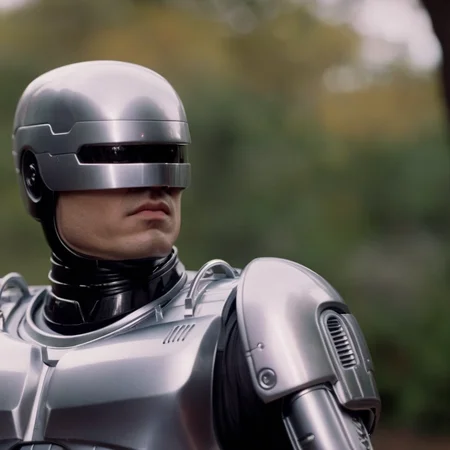 cinematic film still of  <lora:RoboCop 1987:1>
RoboCop 1987 a bald human in a silver costume looking at something, shallow depth of field, vignette, highly detailed, high budget, bokeh, cinemascope, moody, epic, gorgeous, film grain, grainy