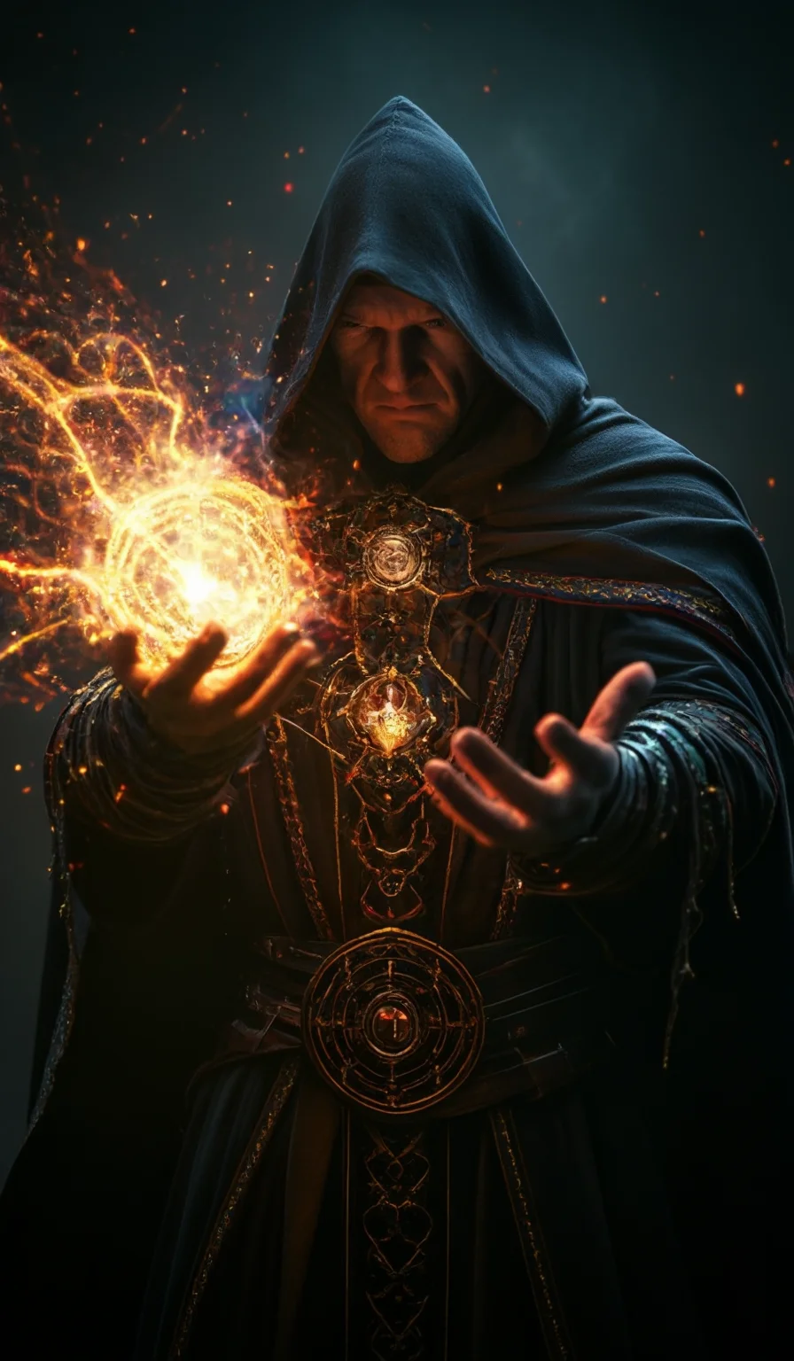 warlock showing how powerful is his magic, 4k, uhd,