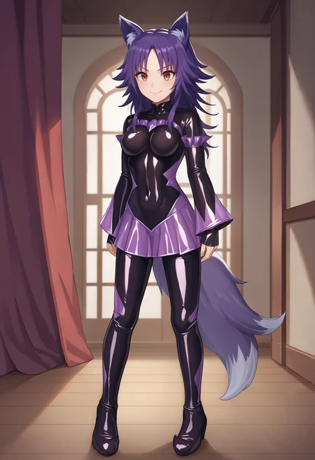 score_9, score_8_up, score_7_up, source_anime,
regMakoto, wolf girl, medium breasts,
evil smile, closed mouth, evil,
badend bodysuit, latex badend, purple badend,
standing, full body,
indoors,
<lora:bad-end-ot4-006:1> <lora:makotopri_ponyXL-beta:0.8>