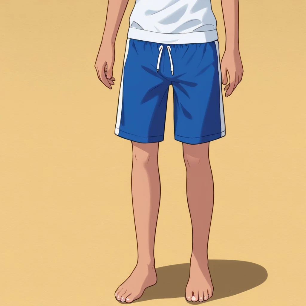 sora, tan, swim trunks