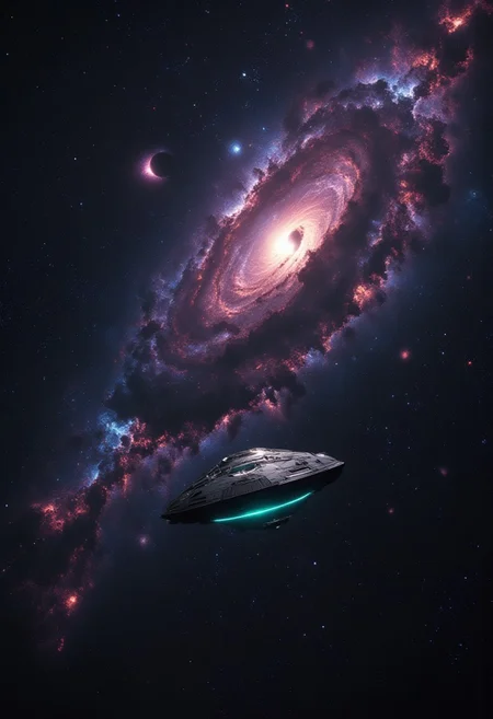 (Exterior shot of Spaceship in a galaxy:1.4) , luminar , masterful, poster art, bold lines, hyper detailed, expressive, award winning, (scenery:1.4), (intricate details,:1.4),
ring light , wide angle view,
atmospheric haze, Film grain, cinematic film still, highly detailed, cinemascope, moody, epic, OverallDetail, gorgeous, photorealistic, color graded cinematic, eye catchlights, atmospheric lighting, imperfections, natural, shallow dof,red nebula,white illumination,rim green light on sapceship,