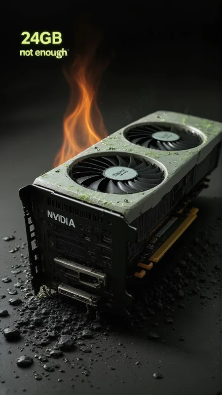 Burning NVidia GPU with text:"24gb is not enough nvidia"
<lora:aidmaflux-style-V0.1:1> flex-style, text,
<lora:text2:1> text:"24gb is not enough nvidia"