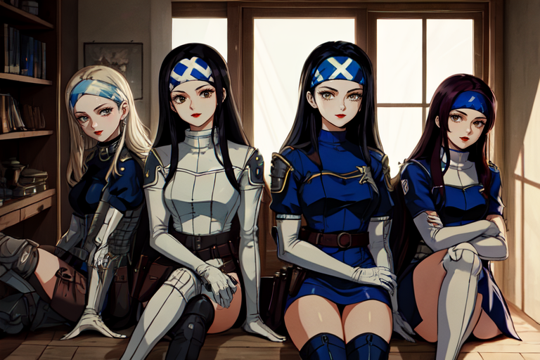 highly insanely detailed, masterpiece, top quality, best quality, highres, 4k, 8k, RAW photo, (very aesthetic, beautiful and aesthetic),  
beth_\(megami_tensei\),bethsmtii,shin megami tensei ii,long hair,black hair,straight hair,sleek black,jewelry,cross,headband,red_lipstick,long white gloves,heeled_boots,armored_heels,elbow gloves,elbow pads,thigh boots,belt,belt pouch,katana,sword, 
<lora:zs_Beth:0.6>, 
(1girl:1.3), 1other, 
(quaint mediterranean house) with adobe yellow exterior, flat roof, double-hung windows, modern minimalist doors, vintage lanterns, located in a barren desert wasteland, with cracked earth and the remains of ancient structures, a place of mystery and danger,âââ