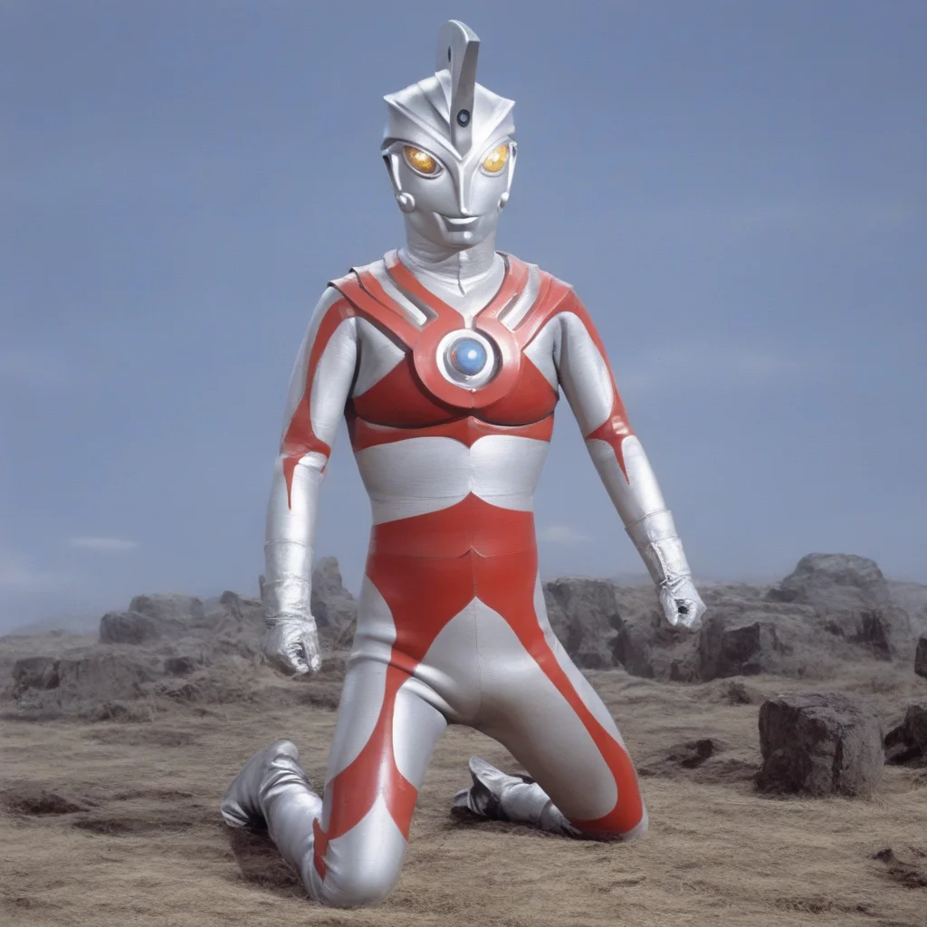 male focus,ultraman ace,no human,alien,giant superhero,silver head,headdress with one hole,silver rubber bodysuit with red line, glowing hemisphere on the chest,silver gloves and boots,