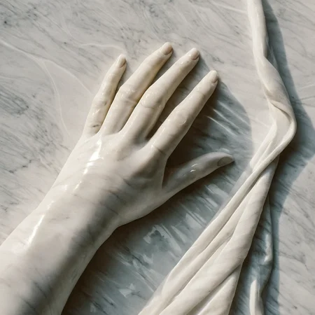 <lora:perfection style:0.3> perfection style
<lora:sculpture v3:0.9>
Marble sculpture a sculpture of two hands on a white cloth, movie themed, sharp, detailed, epic cinematic photography, artistic creative style, dramatic light, cinematic color style, skin tone Marble sculpture film style, Kodak, 35 mm film style, Marble sculpture style, solo, simple background, 1boy, male focus, fingernails, black background, close-up, realistic, arm hair, multiple boys, 2boys, hands up, out of frame, hand focus